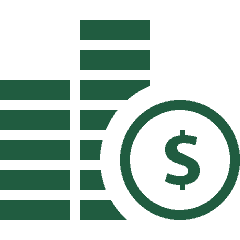 stack of coins green icon